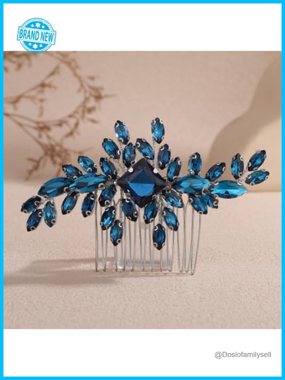 Lake Rhinestone Beaded Hair Piece for Wedding Brides